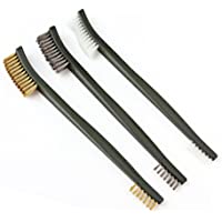 OriGlam 3 piezas Mini cepillo de alambre Set- óxido pintura Metal Limpiador- limpieza de soldadura escoria y óxido…